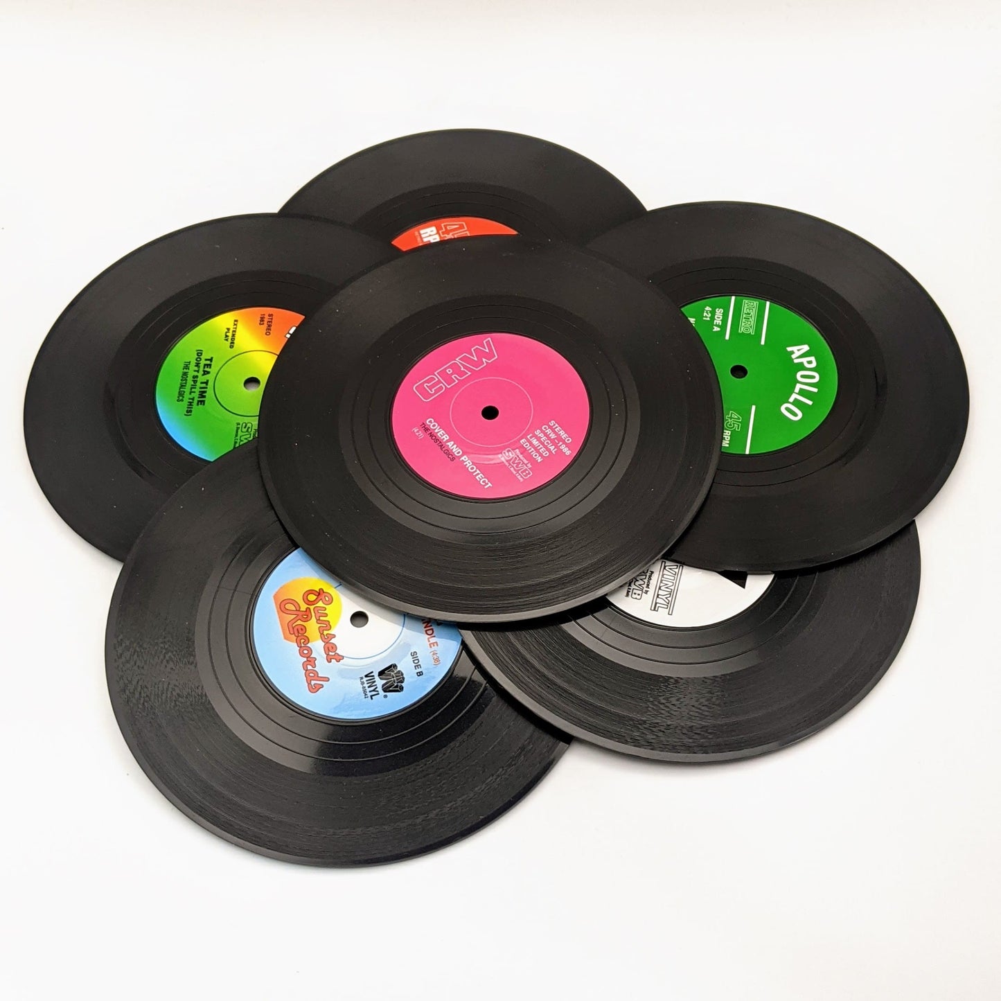 Vinyl record coasters (set of 6)
